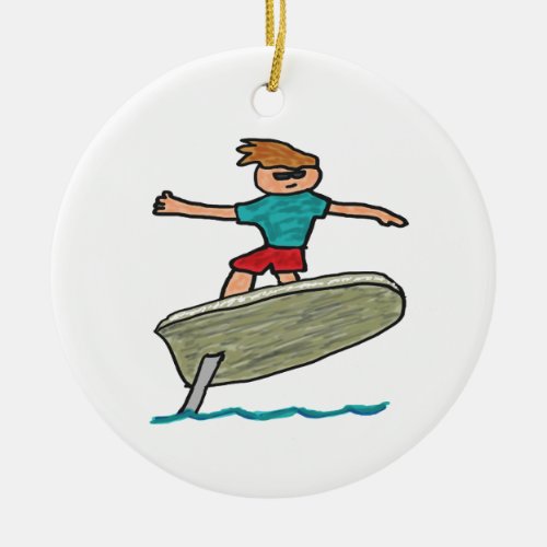 eFoil Surfing Ceramic Ornament