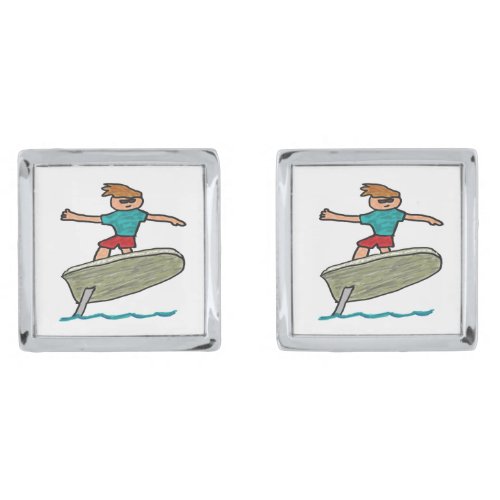 eFoil Surfing Cufflinks