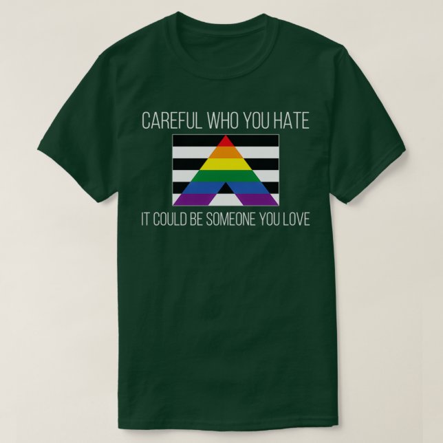eful Who You Hate Straight Ally Flag T-Shirt (Design Front)