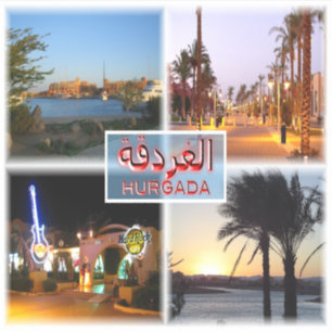 EG Egypt - Hurghada by Night - Red Sea - El Gun Sticker