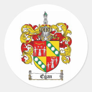 EGAN FAMILY CREST -  EGAN COAT OF ARMS CLASSIC ROUND STICKER