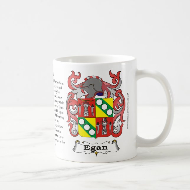 Egan, the Origin, the Meaning and the Crest on a m Coffee Mug (Right)