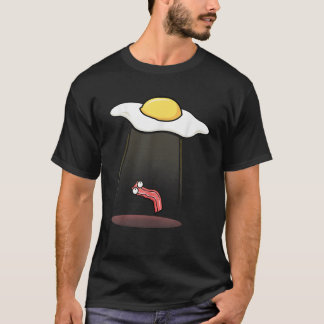 Egg Abducting Bacon Funny Alien UFO Breakfast Gala T-Shirt