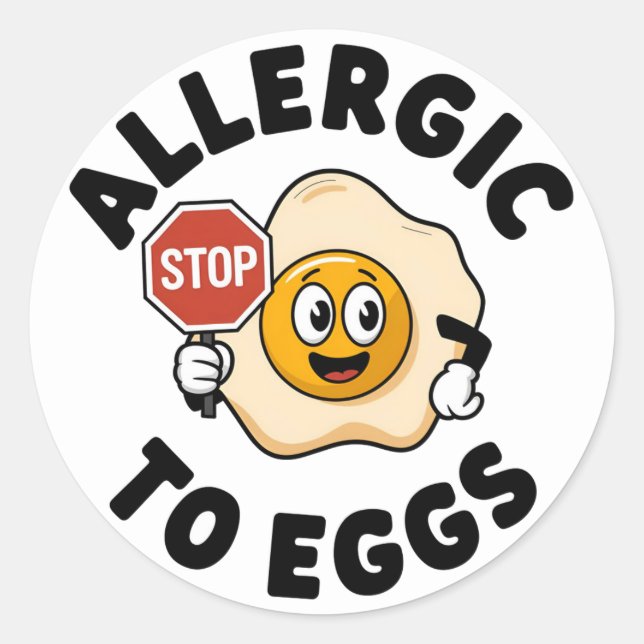 Egg Allergy Alert Classic Round Sticker (Front)
