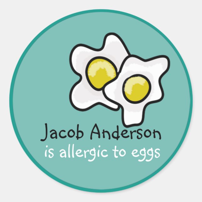 Egg Allergy Customizable Sticker (Front)
