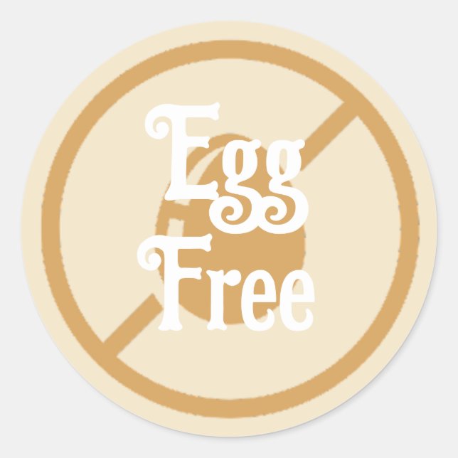 Egg Allergy Egg Free Warning Label Food Culinary  (Front)