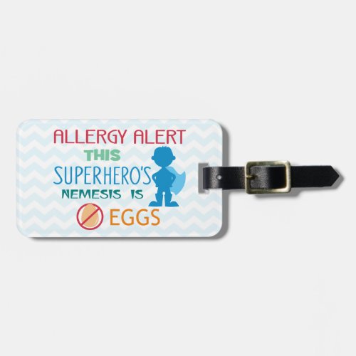 Egg Allergy Superhero Alert Tag for Medical Kit