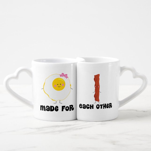 Egg And Bacon Matching Couples Mug Set (Front Nesting)