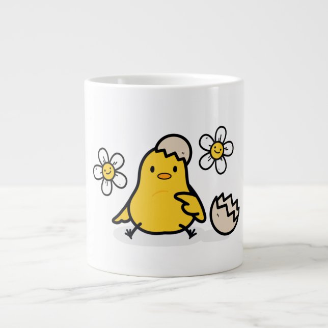 Egg and Chick Giant Coffee Mug (Front)