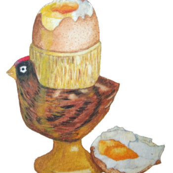 Egg And Chicken Egg Cup With Yellow Dippy Yoke T-shirt by artoriginals at Zazzle