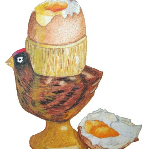 Egg and chicken egg cup with yellow dippy yoke T_Shirt
