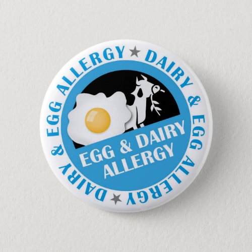 Egg and Dairy Allergy Badge Button