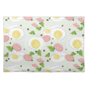 Egg and Sausage Pattern Cloth Placemat