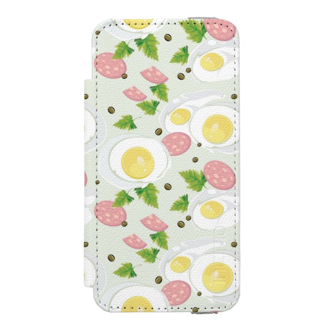 Egg and Sausage Pattern Incipio iPhone Wallet Case (Folio Front)