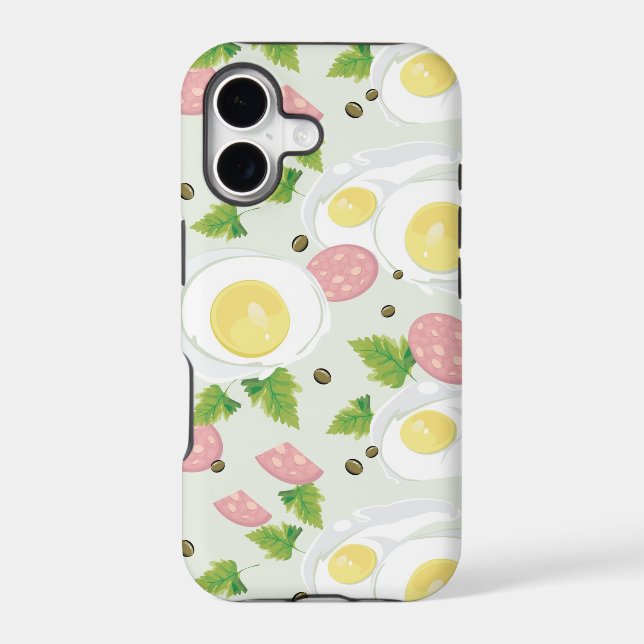 Egg and Sausage Pattern Iphone Case (Back)