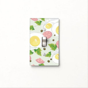 Egg and Sausage Pattern Light Switch Cover
