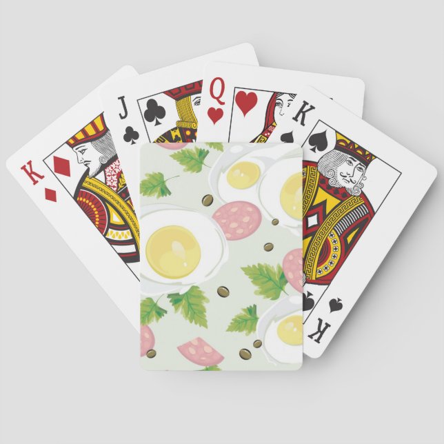 Egg and Sausage Pattern Poker Cards (Back)