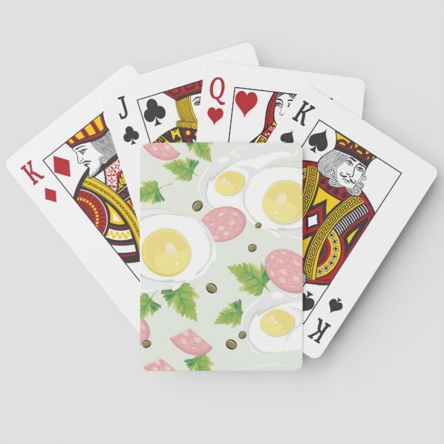 Egg and Sausage Pattern Poker Cards (Back)