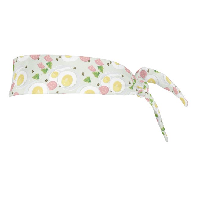 Egg and Sausage Pattern Tie Headband (Rotate 90)