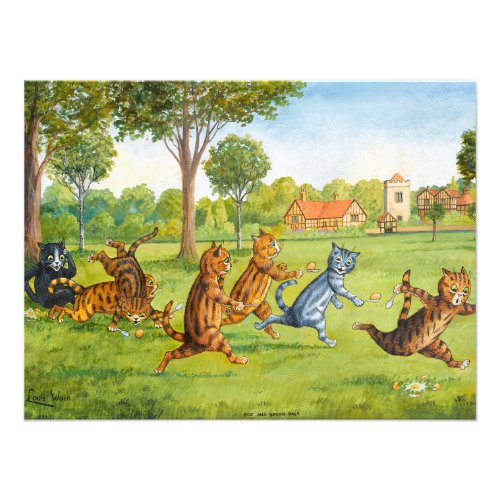 Egg and Spoon Race by Louis Wain Photo Print