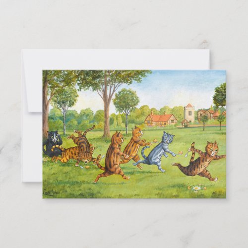Egg and Spoon Race by Louis Wain Thank You Card