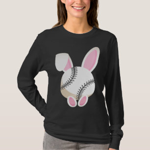 Egg Baseball Rabbit Bunny Ears Funny Easter Day Pl T-Shirt