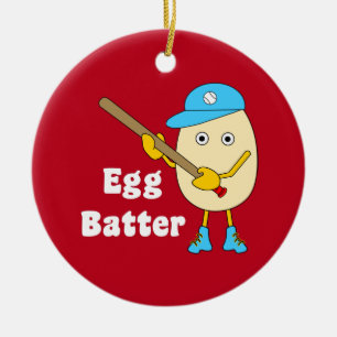Egg Batter Egghead Ceramic Ornament