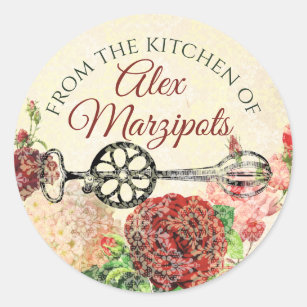 Egg beater flower from the kitchen of personalized classic round sticker