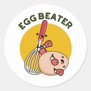 Egg Beater Funny Boxing Pun  Classic Round Sticker