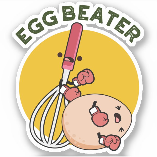 Egg Beater Funny Boxing Pun  Sticker (Front)