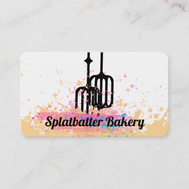 Egg beaters electric mixer dough baking bakery business card (Front)