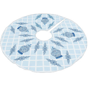 Egg Blue Chinoiserie Ginger Jar Jars   Brushed Polyester Tree Skirt