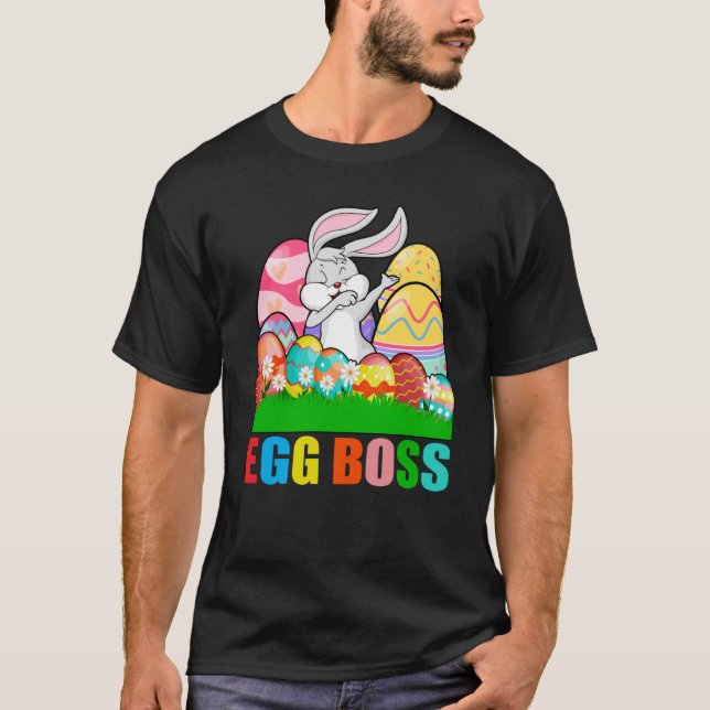 Egg Boss Easter Dabbing Bunny Kids Toddler Boys Gi T-Shirt (Front)