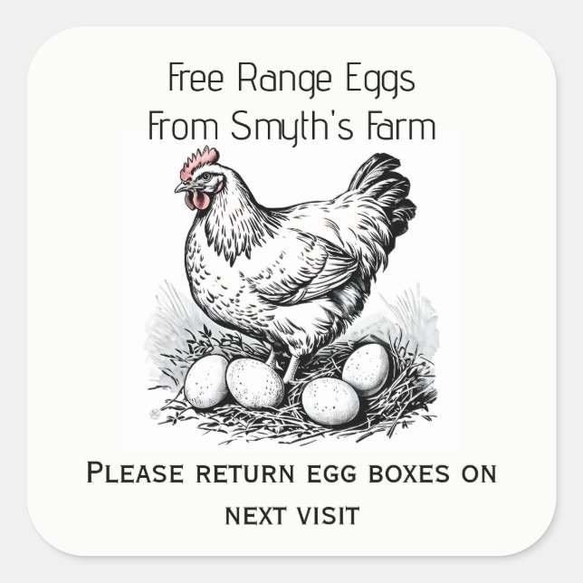 Egg box Label  free range farmers market (Front)