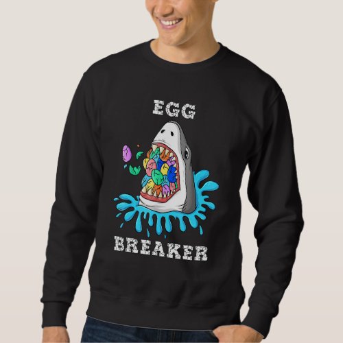 Egg Breaker Shark Easter  Boys Girls Kids Sweatshirt