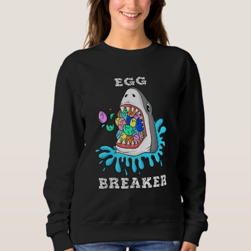 Egg Breaker Shark Easter Funny Boys Girls Kids Sweatshirt