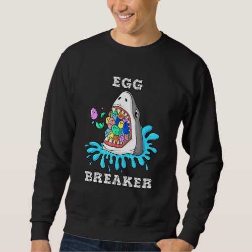 Egg Breaker Shark Easter Funny Boys Girls Kids Sweatshirt