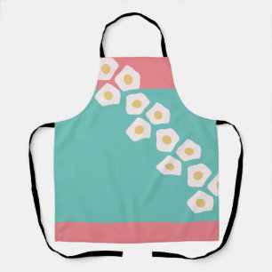Egg Breakfast Brunch Colorful Pink Teal Apron