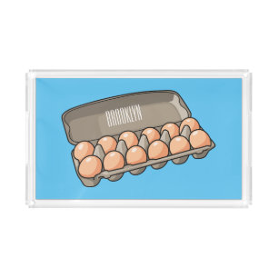 Egg carton cartoon illustration acrylic tray