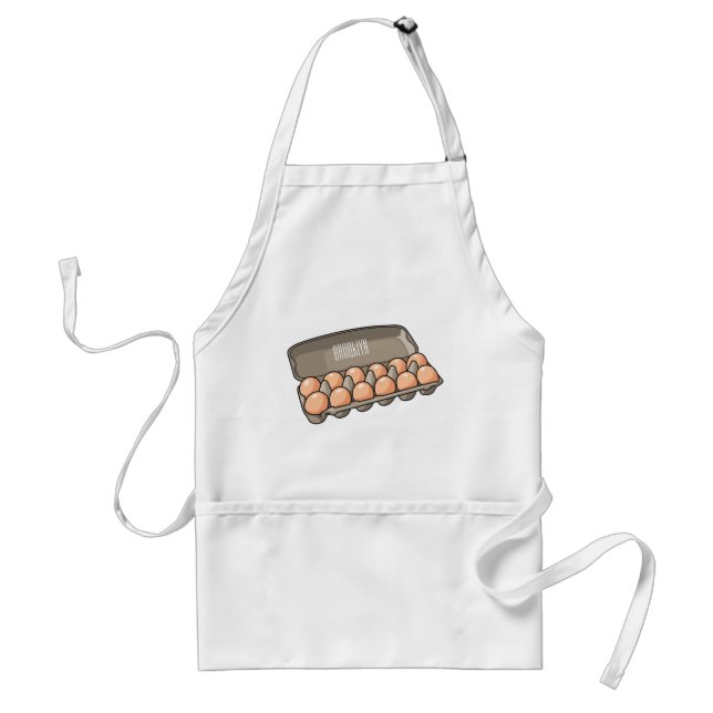 Egg carton cartoon illustration  adult apron (Front)