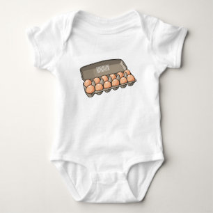 Egg carton cartoon illustration baby bodysuit