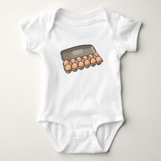 Egg carton cartoon illustration  baby bodysuit (Front)