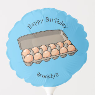 Egg carton cartoon illustration balloon