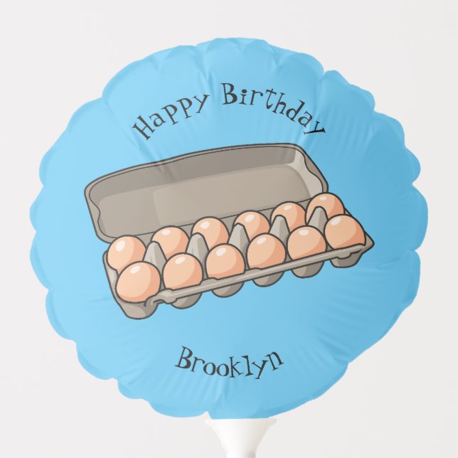 Egg carton cartoon illustration balloon (Front)