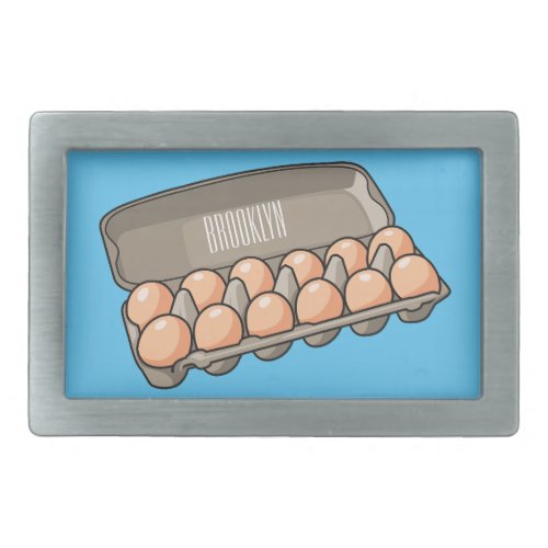 Egg carton cartoon illustration  belt buckle