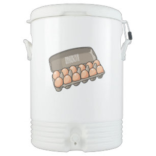 Egg carton cartoon illustration beverage cooler