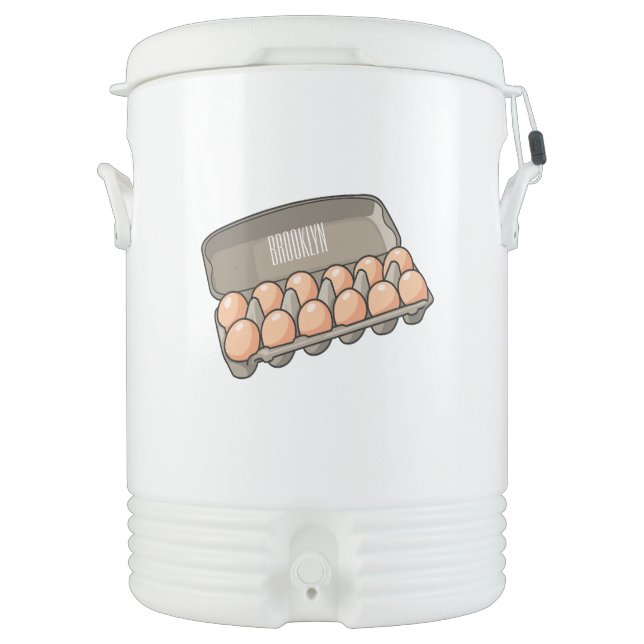 Egg carton cartoon illustration beverage cooler (Front)