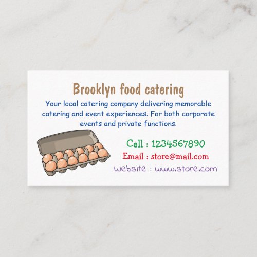 Egg carton cartoon illustration business card