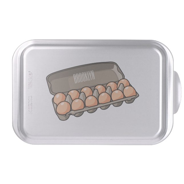 Egg carton cartoon illustration  cake pan (Front)