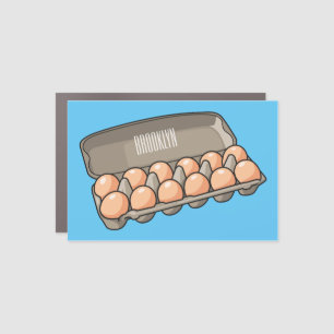 Egg carton cartoon illustration car magnet